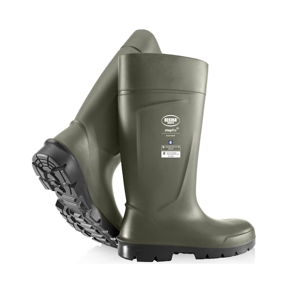 Bekina Unisex Steplite Easygrip Rubber Boots, Steel Toe, 15 in Height, Green, Men 4 / Women 6 PAN3P/9180AP531-04 - main